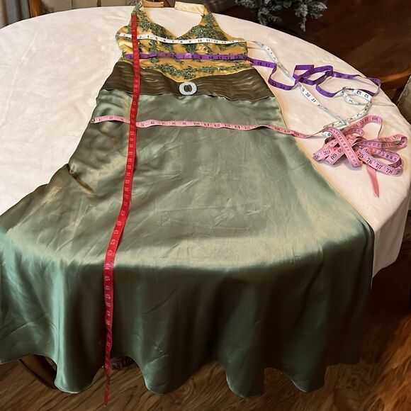 F.I.E.S.T.A FASHION Dress Sz Medium Formal Floral Embroided Beaded Sequin Gown - Picture 15 of 17